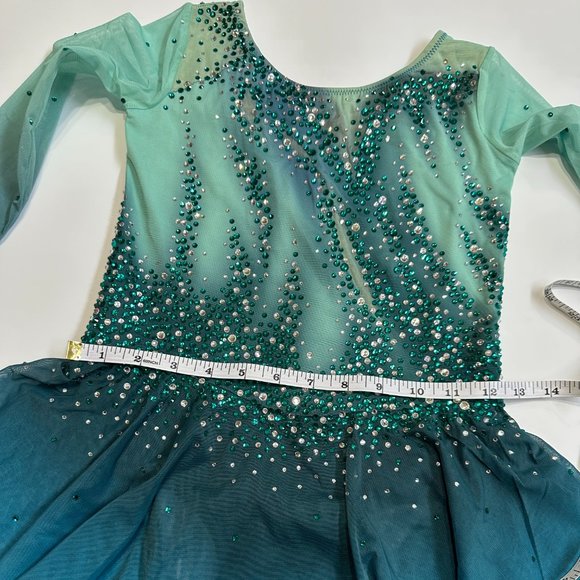 New Figure Skating Dress Size 10 (5~8T) with Hair Scrunchies (120~130cm) - Picture 8 of 10
